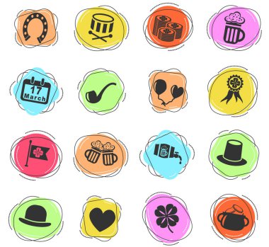 Kullanıcı arayüzü tasarımı için st Patrick günü web simgeleri