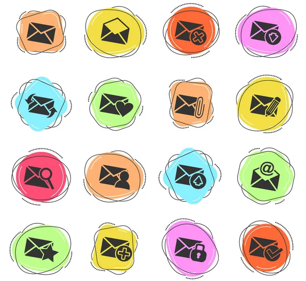 Ícones Web Email Envelope Para Design Interface Usuário —  Vetores de Stock