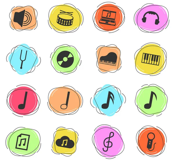 Music Vector Icons Web User Interface Design — Stock Vector