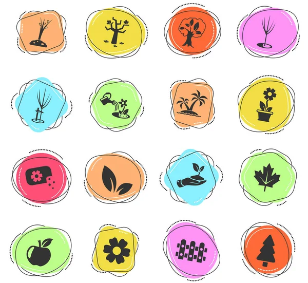 Herramientas Jardinería Iconos Web Para Diseño Interfaz Usuario — Vector de stock