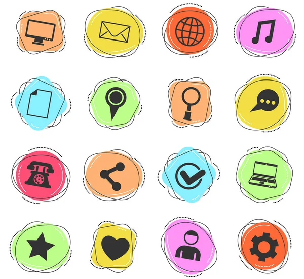 Social Media Vektor Icons Für Web Und User Interface Design — Stockvektor
