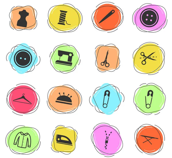 Tailoring Color Vector Icons Web User Interface — Stock Vector