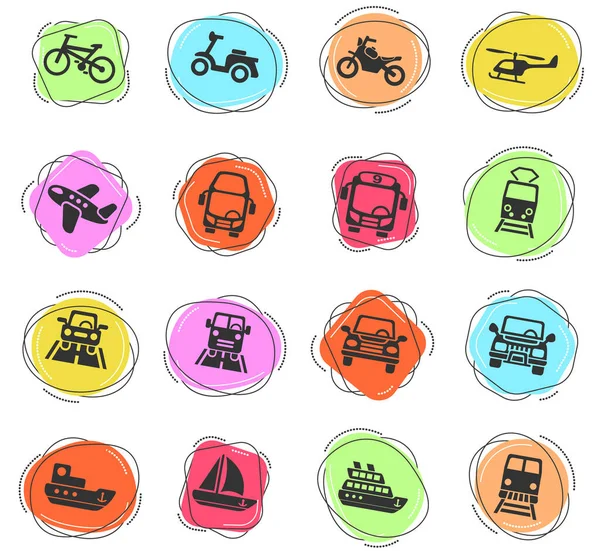 Transport Websymbole Für Das Design Der Benutzeroberfläche — Stockvektor