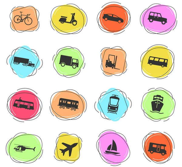 Iconos Vector Color Transporte Para Web Interfaz Usuario — Archivo Imágenes Vectoriales