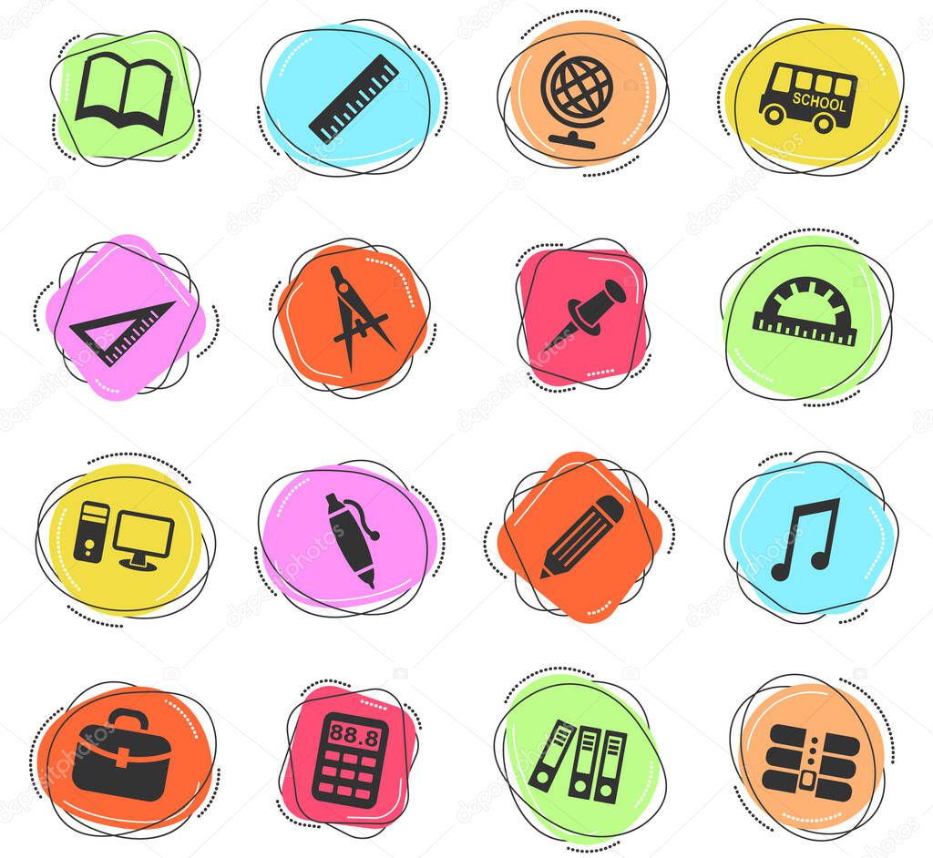school web icons for user interface design