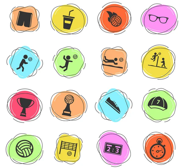 Iconos Vector Color Voleibol Para Web Interfaz Usuario — Archivo Imágenes Vectoriales
