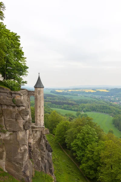 Fæstning Konigstein Bjergfæstning Det Saksiske Schweiz Tyskland - Stock-foto