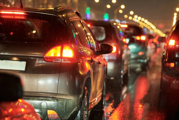 Trafikstockning eller kollaps i en stad gatan väg på semester — Stockfoto