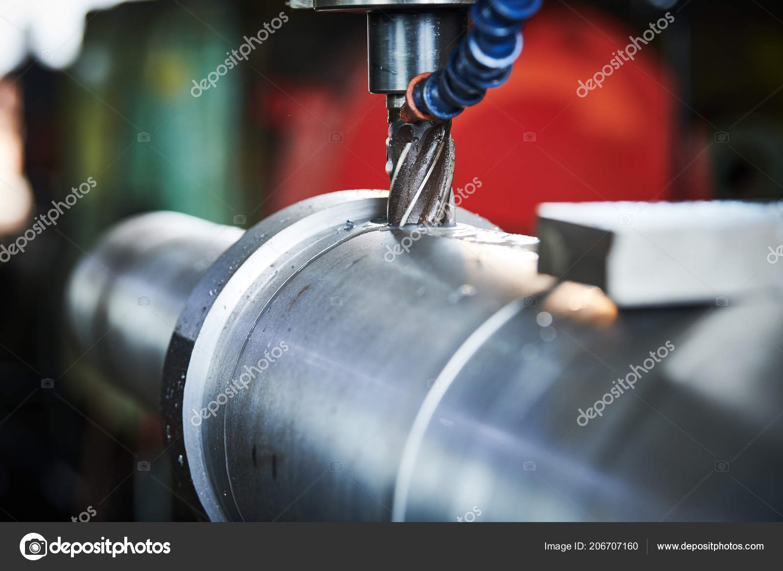 Milling metalworking process. machining shaft groove by vertical mill