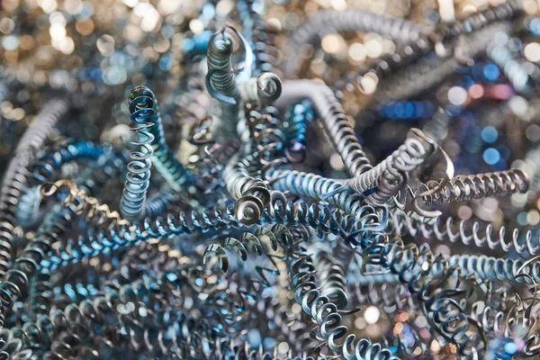 Scrap metal spiral shavings after metalwork — Stock Photo, Image