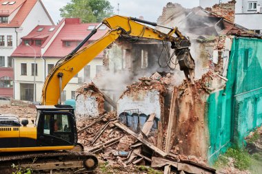 Ekskavatör crasher makine Montaj cihazları-Kırıcı inşaat sitesinde