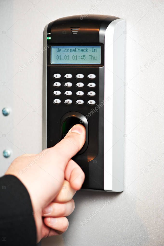 identification. Fingerprint scanning is used to pass access control