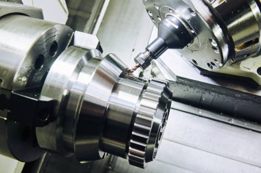 Öğütme metal işleme işlemi. Endüstriyel Cnc metal işleme tarafından Dikey değirmen.