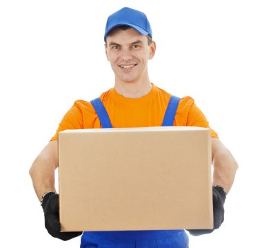 Kutulu ve kartonlu teslimatçı.