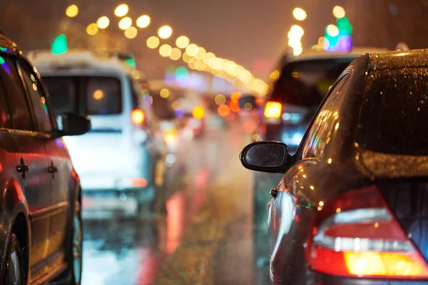 Traffic jam or collapse in a city street road on holiday — Stock Photo, Image