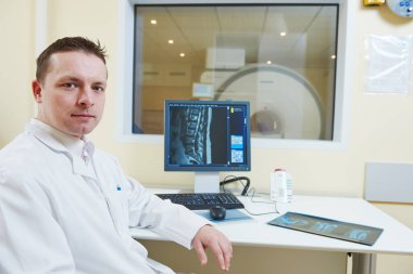 male tomography or MRI test doctor portrait