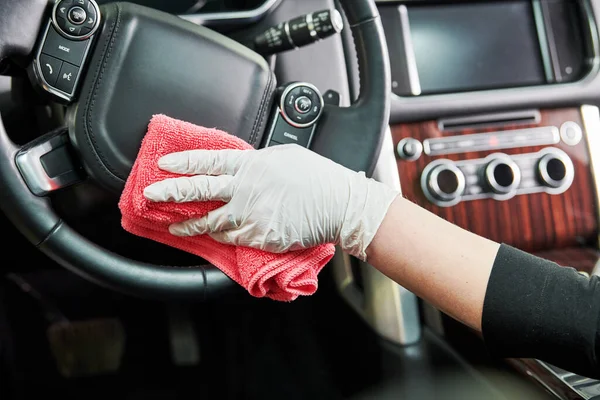 Automobile detailing service. Car interior cleaning — Stock Photo, Image