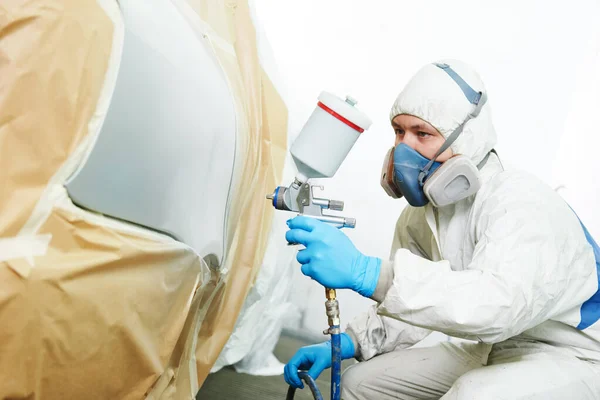 Car painting in chamber. automobile repair service — Stock Photo, Image