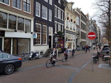 Amsterdam, Hollanda - 02 Ocak 2019 bina ve diğer ayrıntıları ile şehir alanının göster