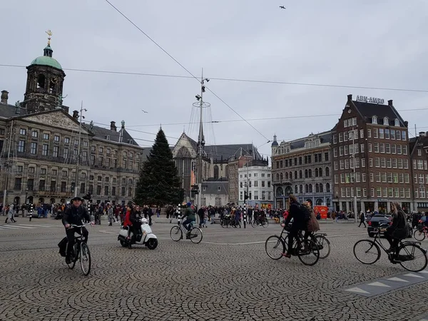 Amsterdam Niederlande Januar 2019 Ansicht Des Stadtgebietes Mit Gebäude Und — Stockfoto