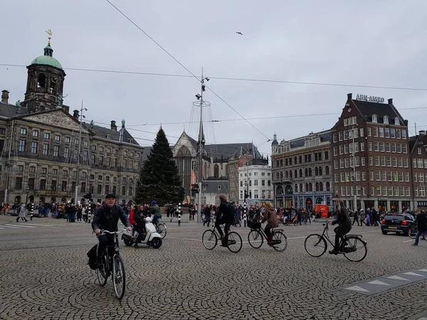 Amsterdam Nederländerna Januari 2019 Visa Stadsområdet Med Byggnaden Och Andra — Stockfoto