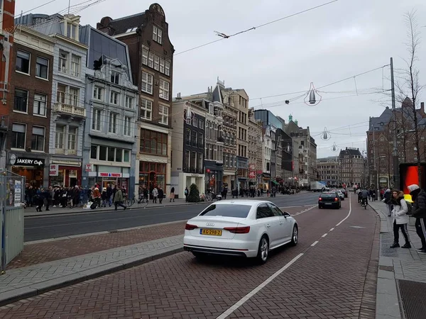 Amsterdam Niederlande Januar 2019 Ansicht Des Stadtgebietes Mit Gebäude Und — Stockfoto