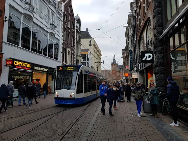 Amsterdam Nederländerna Januari 2019 Visa Stadsområdet Med Byggnaden Och Andra — Stockfoto