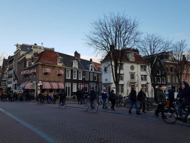 Amsterdam, Hollanda - 02 Ocak 2019 bina ve diğer ayrıntıları ile şehir alanının göster