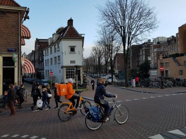 Amsterdam, Hollanda - 02 Ocak 2019 bina ve diğer ayrıntıları ile şehir alanının göster