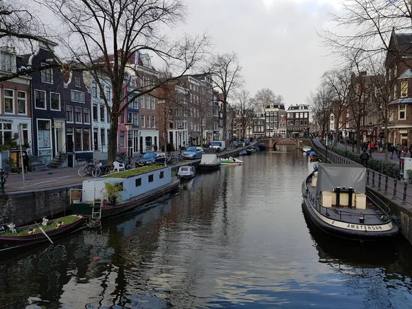 Amsterdam Pays Bas Janvier 2019 Vue Ville Avec Bâtiment Autres — Photo