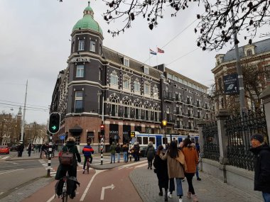 Amsterdam, Hollanda - 02 Ocak 2019 bina ve diğer ayrıntıları ile şehir alanının göster