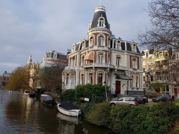 Amsterdam Niederlande Januar 2019 Ansicht Des Stadtgebietes Mit Gebäude Und — Stockfoto