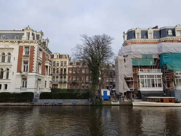 Amsterdam Niederlande Januar 2019 Ansicht Des Stadtgebietes Mit Gebäude Und — Stockfoto