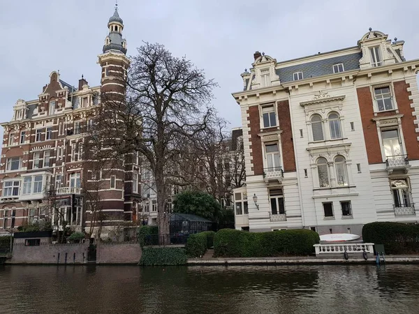 Amsterdam Nederländerna Januari 2019 Visa Stadsområdet Med Byggnaden Och Andra — Stockfoto