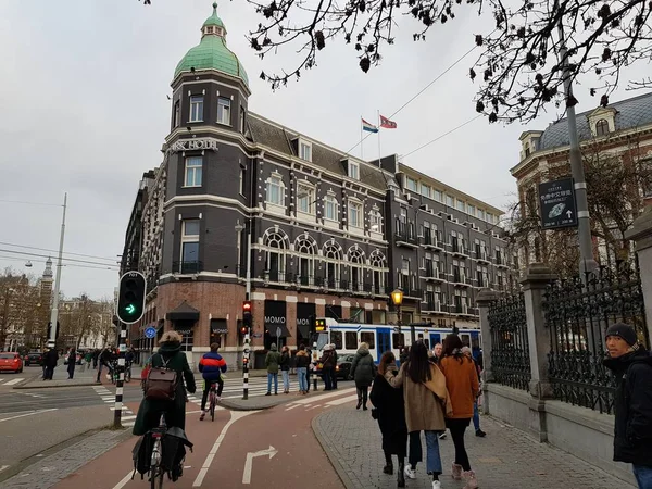 Amsterdam Niederlande Januar 2019 Ansicht Des Stadtgebietes Mit Gebäude Und — Stockfoto