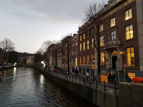 Amsterdam Países Bajos Enero 2019 Vista Del Área Ciudad Con — Foto de Stock