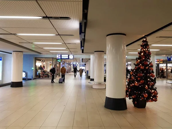 Amsterdam Centraal Nederländerna Januari 2019 Utsikt Över Centralstationen Med Byggnaden — Stockfoto