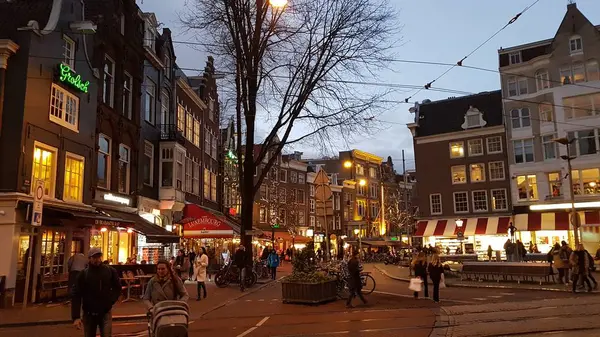 Msterdão Países Baixos Janeiro 2019 Vista Zona Cidade Com Edifício — Fotografia de Stock