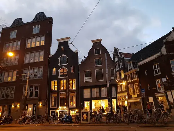 Msterdam Niederlande Januar 2019 Ansicht Des Stadtgebietes Mit Gebäude Menschen — Stockfoto