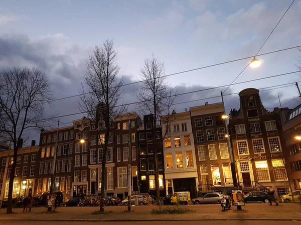 Msterdam Pays Bas Janvier 2019 Vue Ville Avec Bâtiment Personnes — Photo