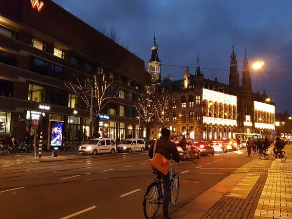 Msterdam Niederlande Januar 2019 Ansicht Des Stadtgebietes Mit Gebäude Menschen — Stockfoto