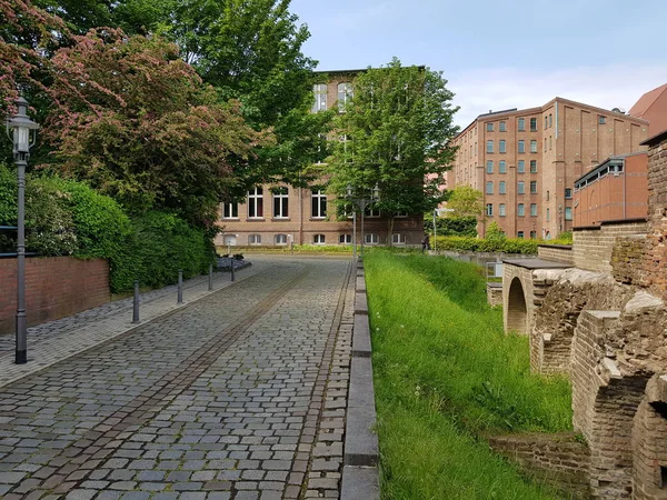 Duisburg Deutschland Mai 2019 Stadtwand Innenhafen Denkmalfragmente — Stockfoto