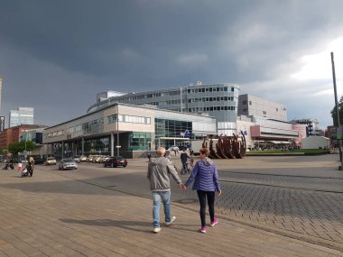 Duisburg, Almanya - 18 Mayıs 2019 Merkez şehir parçaları
