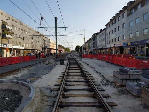 Duisburg Germany Agosto 2019 Local Construção Bonde Trilhos Área Schlenk — Fotografia de Stock