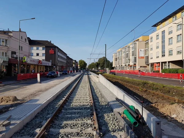 Duisburg Germany Agosto 2019 Local Construção Bonde Trilhos Área Schlenk — Fotografia de Stock