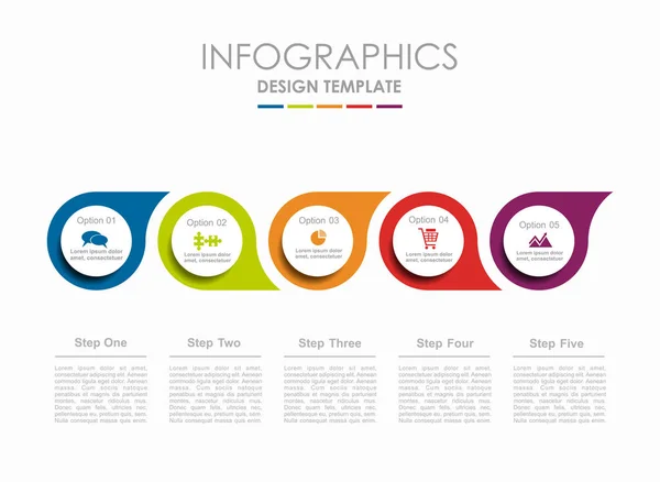 Modelo infográfico. Ilustração vetorial. Pode ser usado para layout de fluxo de trabalho, diagrama, opções de passo de negócios, banner . —  Vetores de Stock