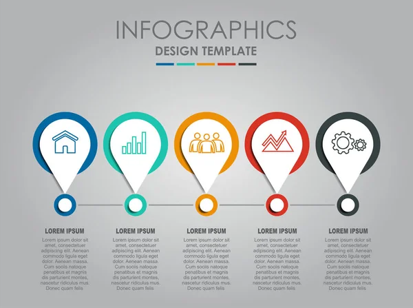 Infografik-Vorlage. Vektorillustration. kann für Workflow-Layout, Diagramm, Business-Schritt-Optionen, Banner verwendet werden. — Stockvektor