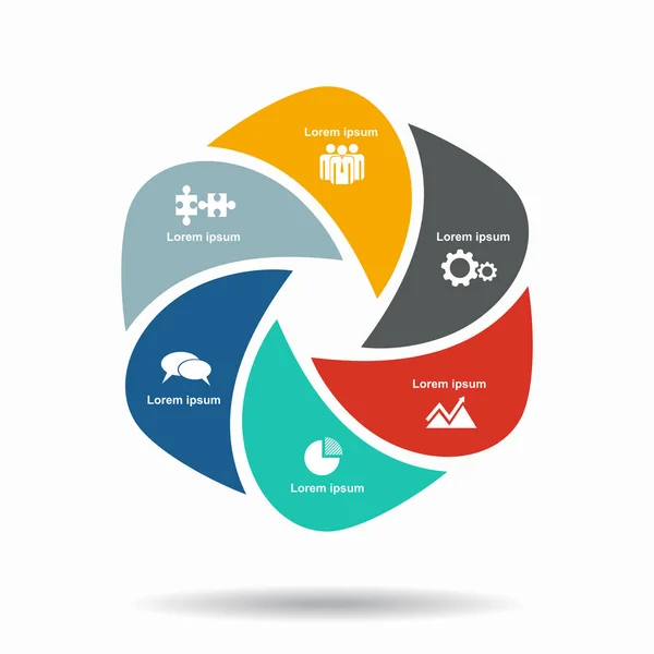 Modèle d'infographie. Illustration vectorielle. Peut être utilisé pour la mise en page du flux de travail, diagramme, options d'étape d'affaires, bannière . — Image vectorielle