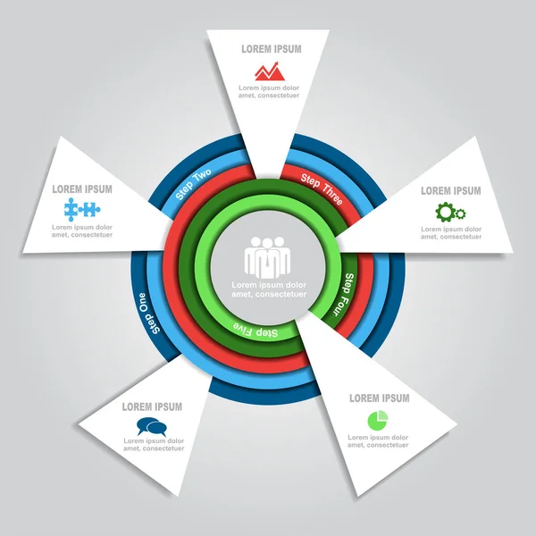 Infografik-Vorlage. Vektorillustration. kann für Workflow-Layout, Diagramm, Business-Schritt-Optionen, Banner verwendet werden. — Stockvektor