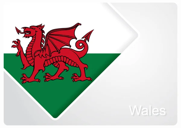 Welsh vlag ontwerp achtergrond. Vectorillustratie. — Stockvector